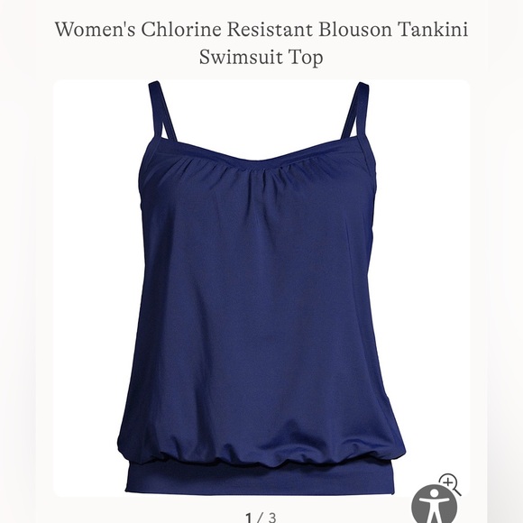 Lands’ End Blouson Tankini Swimsuit Top - Picture 2 of 8